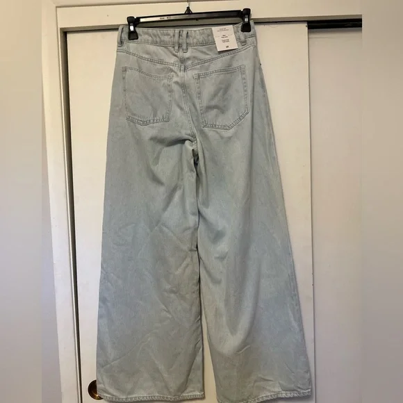H&M Light Blue High Waist Wide Leg Jeans for Women - SZ 8 NWT - Picture 5 of 10